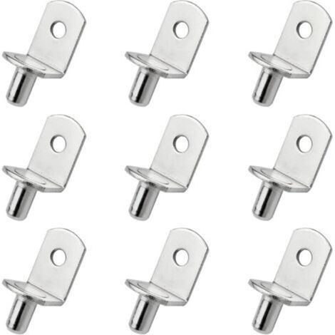 25 Pièces Chevilles de Support d'Étagère Goupille de Support d'Etagère en Métal Taquets pour Etagères L Forme Support Équerre Pour bois ou Verre Armoire Placard Bibliothèque