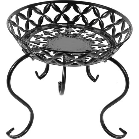Support Pour Plantes D'intérieur En Métal Noir, Support à Plantes Rond Simple Pour Multiple Pots, Décoration Jardin Et Salon, Robuste Et Solide (1/5)