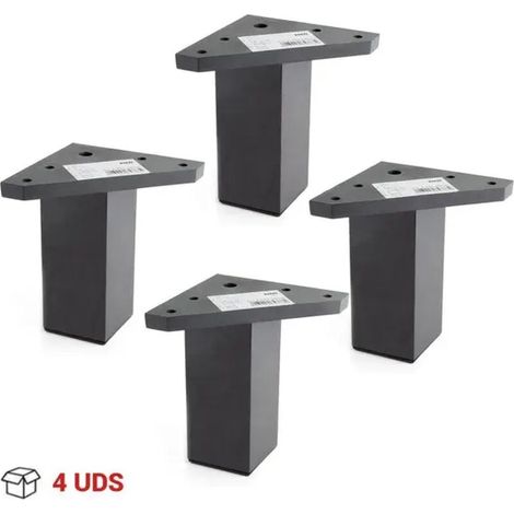 Armoire de salle de bains en alliage d'aluminium pieds de soutien pieds carrés réglables canapé pieds meubles repose - pieds (4 PCS) (1/5)