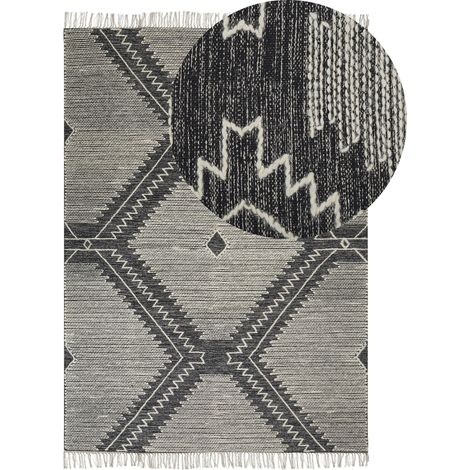 Rug ARBAA Black 140 x 200 cm Cotton