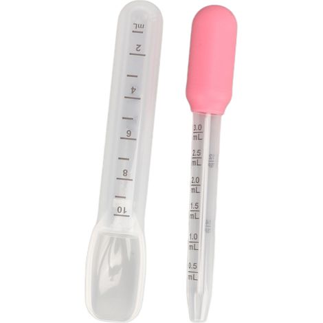 Cuillère Doseuse en Silicone Alimentaire pour Médicament Liquide Bébé, Graduation Claire, Rose, Kit d'Administration Orale pour Enfants et Tout-Petits (1/5)
