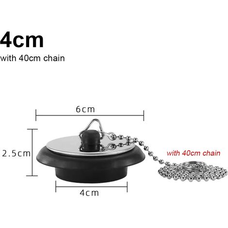 (4cm)1Pcs New Rubber Tub Stopper Universal Silicone Bath Tub Drain With Chain With Hanging Ring Bathtub Plug Bathtub Accessories (1/4)