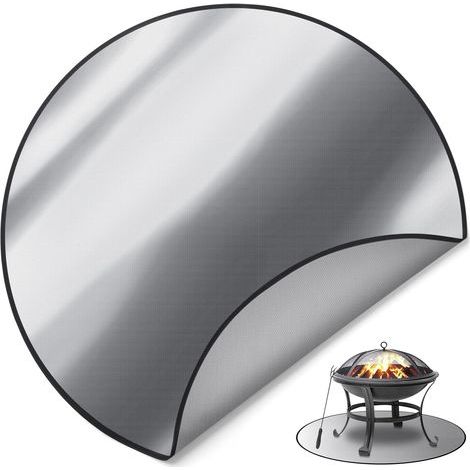 FITLAB-Tapis de foyer rond de 92 cm pour la protection du patio et de la pelouse, tapis d'isolation thermique sous le barbecue et la cheminée (1/5)