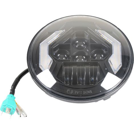Phare LED rond de 7 pouces avec feux de route et de croisement, feu de jour, étanche IP67, pour voiture et moto (1 pièce) (1/5)