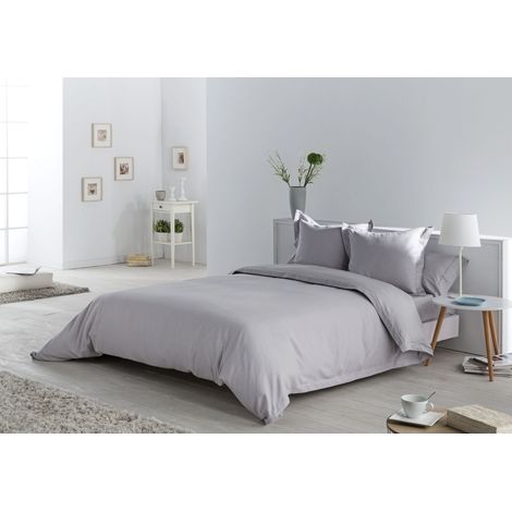JUEGO DE FUNDA NÓRDICA TEJIDA PILES (3 PIEZAS) - COLOR PERLA - CAMA DE 135/140 CM - INCLUYE 2 FUNDAS DE COJÍN (1/3)