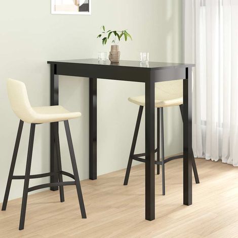 vidaXL Mesa alta negra de MDF 115x55x107 cm (1/5)