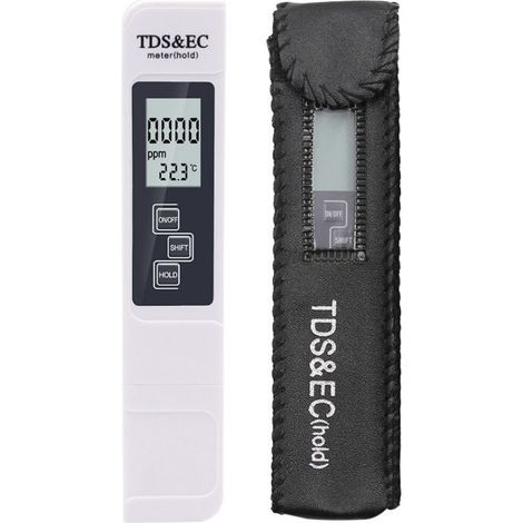 Testeur TDS 4 en 1, testeur numérique de qualité de l'eau, portable, EC et température, 0-9999 ppm pour la culture hydroponique, la piscine, l'aquarium et la dureté de l'eau. (1/5)
