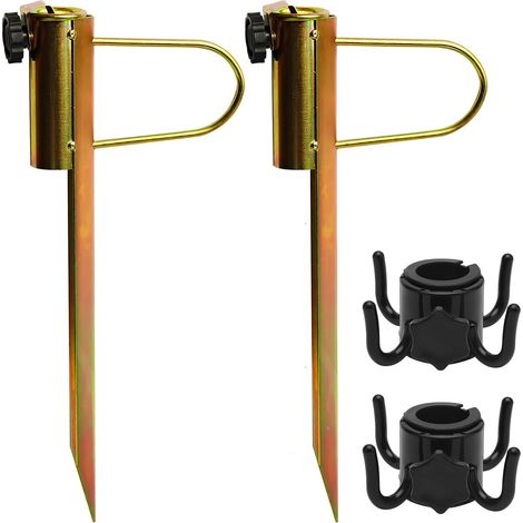 Set of 2 Metal Parasol Brackets for Parasols with a Diameter of 20 to 35 mm (1/5)