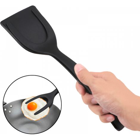 Spatule double pour œufs au plat, pince alimentaire antiadhésive 2 en 1 en silicone, spatule à œufs, pince à crêpes et à pain, spatule de barbecue, pince pour saisir les aliments (1/5)