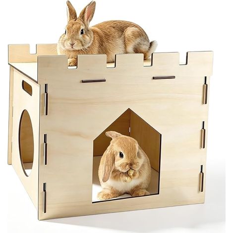 Hut 40 x 29 x 30 cm, Solid Wood Guinea Pig House with Removable Roof, Indoor Hamster Rabbit Hutch Hutch, Hideout for Small Rodents (1/5)