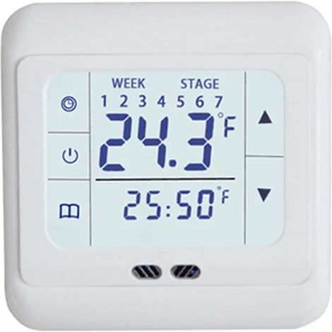 Controlador de temperatura táctil LCD blanco CA 220 V - Termostato digital (1/5)