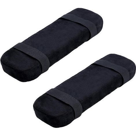 Lot de 2 coussinets d'accoudoirs confortables pour chaise de bureau, coussinets souples soulageant la pression-23.5X7.5CM-Black (1/3)