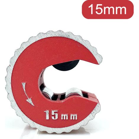 Coupe-tubes, alliage d'aluminium, rouge, 15 mm Coupe-tubes circulaire, 15 mm, 22 mm, 28 mm, autobloquant, corps en alliage d'aluminium. (1/5)