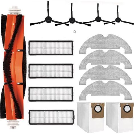Kit Accessoires Pièces de rechange pour Dreame D10 Plus RLS3D Robots aspirateurs, 1 Brosses Principales, 4 brosses latérales, 4 filtres, 4 lingette Serpillière, 2 Sacs d'aspirateur (1/5)