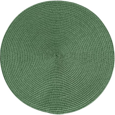Lot de 6 Sets de Table Ronds tressés pour Tables de Salle à Manger, lavables, antidérapants, 38 cm, Couleur Olive (1/5)