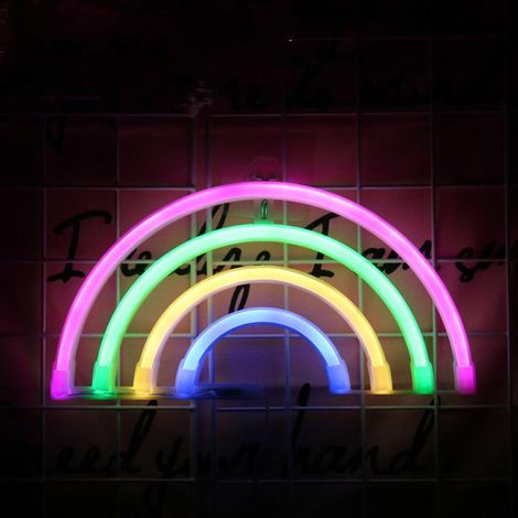 Arc en Neon Light Neon Sign arc en mur Night Lights Décor Décoration LED pour chambre d'enfants Chambre de fête d'anniversaire cadeau de mariage arc en art lumières décoratives rainbow (1/5)