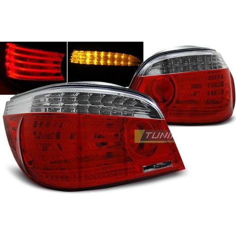 Paire de feux arriere BMW serie 5 E60 Berline 03-07 LED rouge blanc-27335787 (1/5)