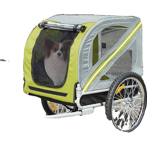 Remolque para bicicleta, diseño versátil, material resistente, amarillo. (1/2)
