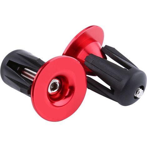 2 embouts de guidon de vélo en aluminium coloré (rouge) (1/5)