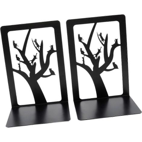 2 Stück dekorative Buchstützen aus Metall im abstrakten Design, Buchständer, Buchstopper für Schreibtisch, Wohnzimmer, Homeoffice-Style F (1/5)