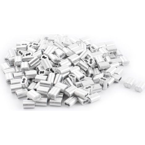 200 pièces 1/8'' x 3/8'' en aluminium Sanduhr Ferrules manchon
