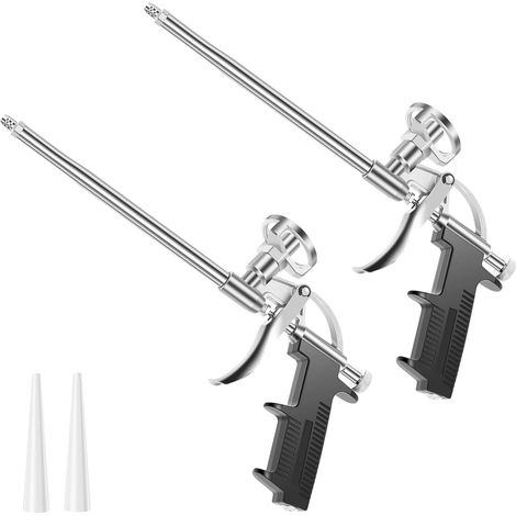 2 Stück Schaumpistole Metall Bauschaumpistole mit Schlanke Pistolenmündung Einstellbar Dosierpistole für pu-schaum Metallpistole zum Abdichten Füllen (1/5)