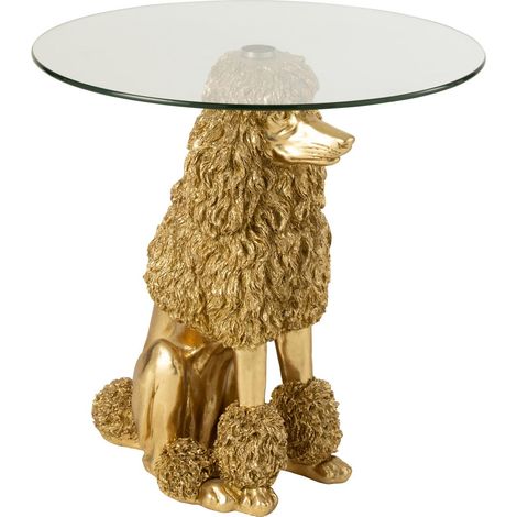 Table d'Appoint Caniche "Trina" 62cm Doré (1/5)