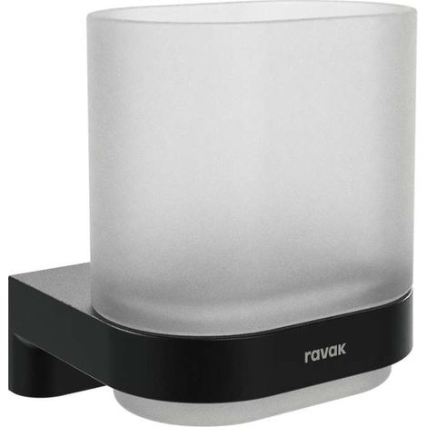 Ravak Chrome - Zahnputzbecher, Glas/schwarz matt X07P1377 (1/4)