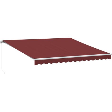 Maison Exclusive - Markise Manuell mit LED Weinrot 400x350 cm