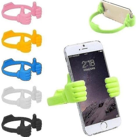 Lot de 5 supports pour téléphone portable, support de bureau orange pour regarder des films confortablement installé au lit. (1/3)