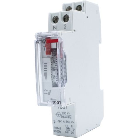 Interruttore Orario Elettromeccanico con Programmazione Giornaliera Installazione su Guida DIN Vemer VE786900 T001