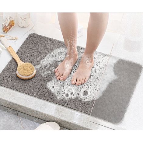 Duschmatte Rutschfest Anti-Schimmel Wasserdurchlässige rutschfeste Matte Hautfreundlich Sicher Rutschfeste Matte Für Dusche oder Badewanne Grau (1/5)