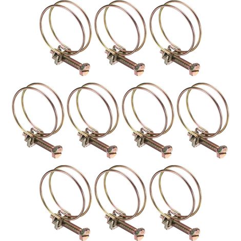 10pcs Collier De Serrage Réglable À Double Fil 38-42mm Collier De Serrage En Acier Au Carbone Pour Tuyau Pour Collecteur De Poussière Tuyau En Caoutchouc PVC Pour Pompe De Piscine (1/5)