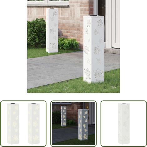 Wegeleuchten - Solar LED Weg Licht 2 pcs Weiß Kalt gewalzter Stahl (1/5)