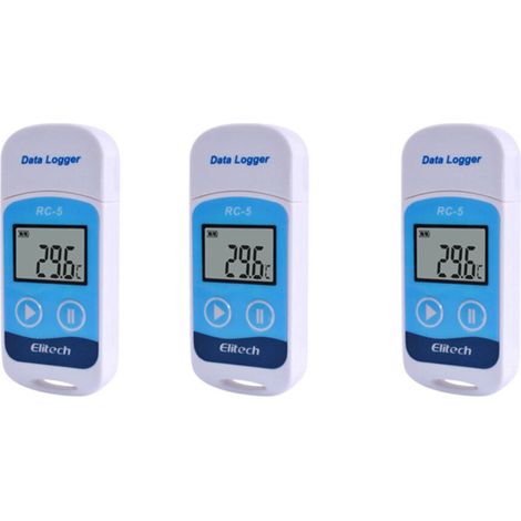 3X ELitech Hochpräzisions-Digital-USB-Temperaturdatenlogger RC-5