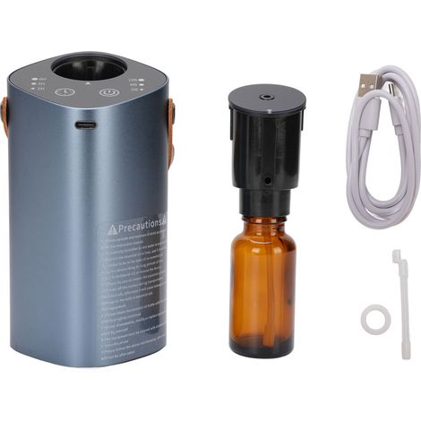 Diffuseur huile essentielle sans eau silencieux poignée – 2000mah batterie minuterie étanche voiture maison bureau aluminium, parfum (1/5)