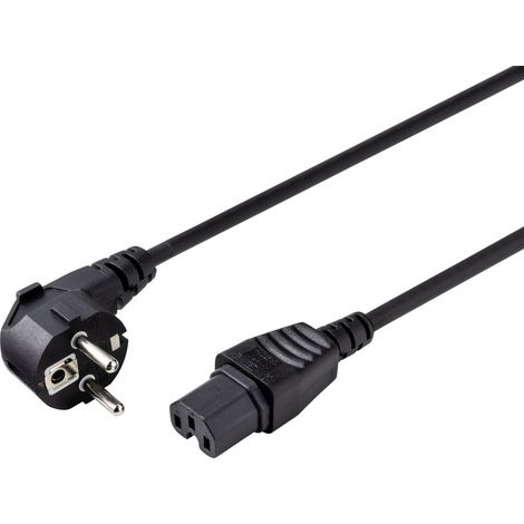 Sygonix SY-5043444 Heißgeräte Netzkabel  Schwarz 2.00 m