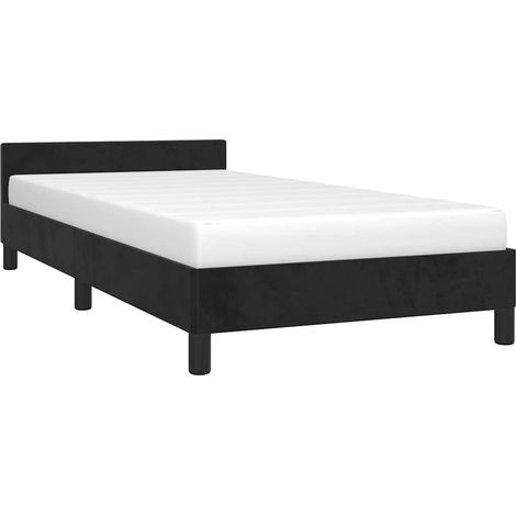 Cadre de lit et tête de lit sans matelas noir 80x200 cm velours vidaXL (1/5)
