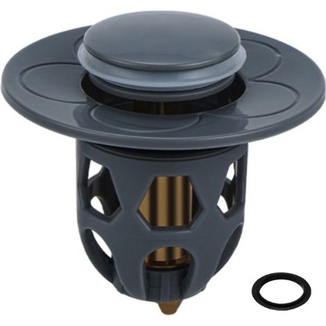 Jeffergarden Bouchon d'évier en acier inoxydable bouchon d'évier universel bouchon de vidange pour lavabo de comptoir bouchon de bain,gris-DOU