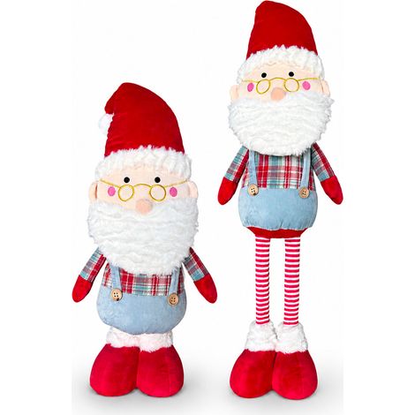 Babbo Natale Estensibile In Tessuto Con Gambe Allungabili – Decorazione Natalizia (1/5)