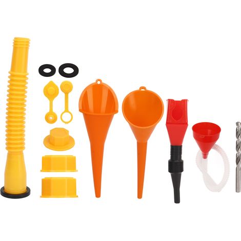 Ensemble de remplacement de bec de bidon de gaz, buse Anti-fuite Durable avec entonnoir de ravitaillement, Joints pliables et forets de 8mm