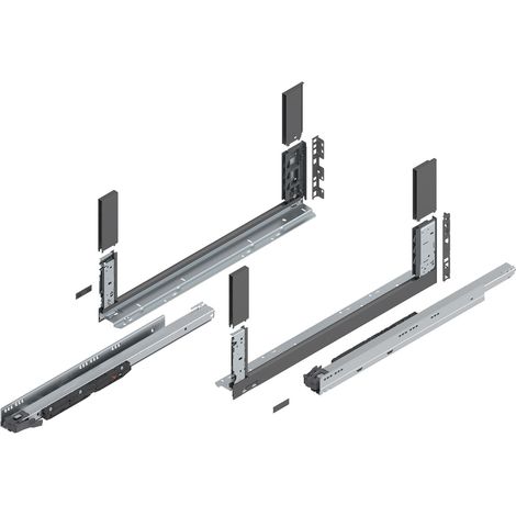 Blum Legrabox free H C Schubladenschienen Set  1 Paar, 70kg 650mm  Tip On Vollauszug, oriongrau