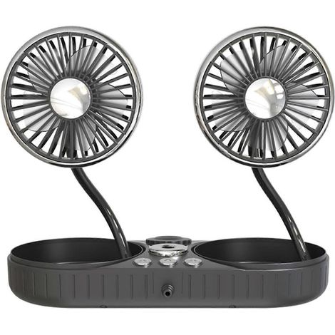 Ventilateur humidificateur USB 2 en 1 pour voiture, double flux pour la tête, 3 vitesses, pour tableau de bord de camion et véhicule. (1/5)