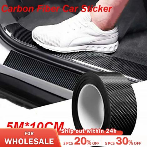 (noir,10 cm) 1 autocollant en fibre de carbone pour voiture,bande de protection anti-rayures pour seuil de porte et rétroviseur,film protecteur imperméable (1/3)