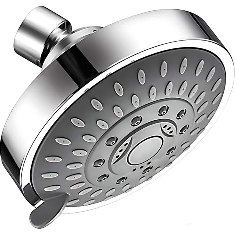 Pommeau de douche haute pression 4 pouces, 5 jets réglables, douchette économique pour hôtel et salle de bain, anti-calcaire–DELKEVIC