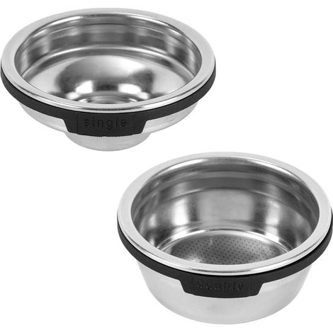 2pcs Single and Double Cup Coffee Filter Baskets for Ninja Luxe Cafe ES601 and ES701, Stainless Steel Espresso Filter Basket with Double Layer Pressurized Filter Holder (1/5)