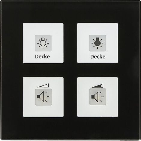 mdt Glastaster Plus BE-GTT4S.01 4-fach schwarz mit Temperatursensor