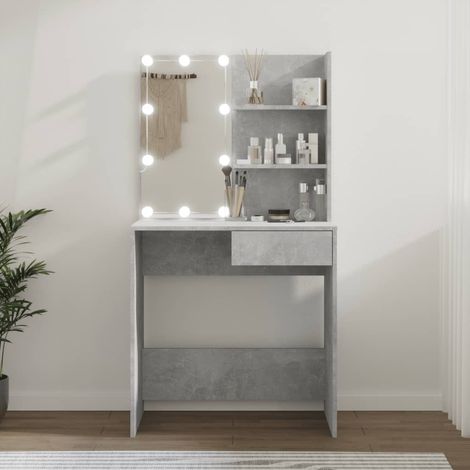 vidaXL Toeletta con LED Grigio Cemento 74,5x40x141 cm (1/5)