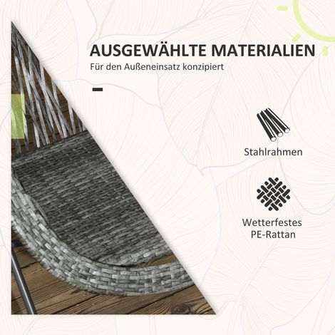 Sitzmöbel Stuhl klappbar Rattan Grau 3 teilig HAVRYA (1/4)