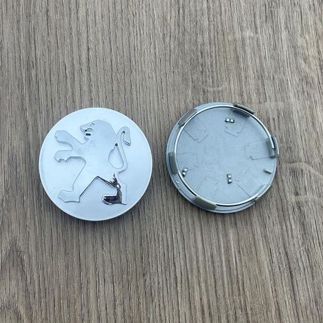 4pcs Enjoliveur Centre Roue Logo Argent 60mm Compatible Peugeot 301 307 308 408 508 3008 4008 206 Capuchon Moyeu Cache Roue (1/5)